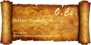 Odler Csobád névjegykártya